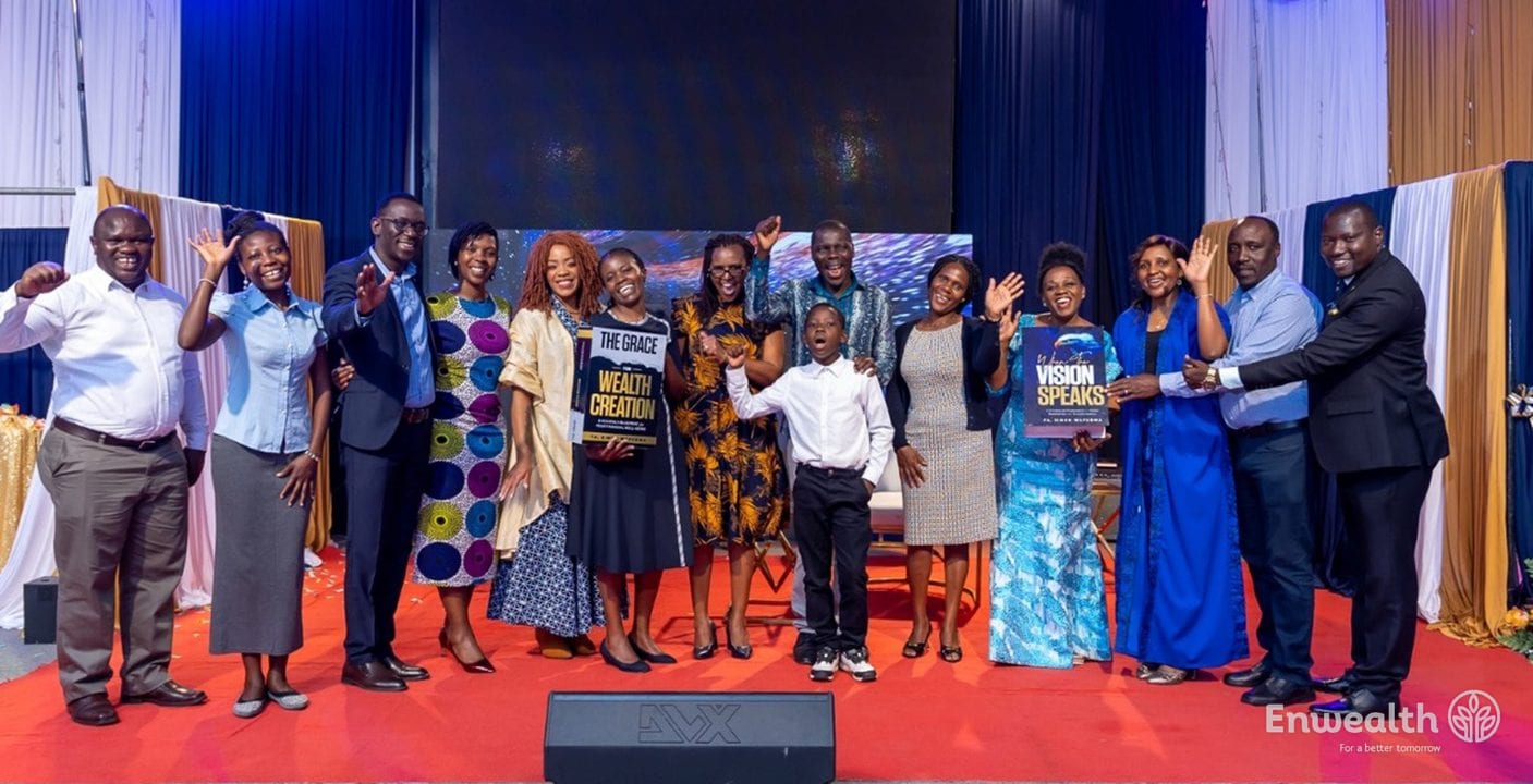 The Foundation’s team on stage at the launch of two books on wealth creation.